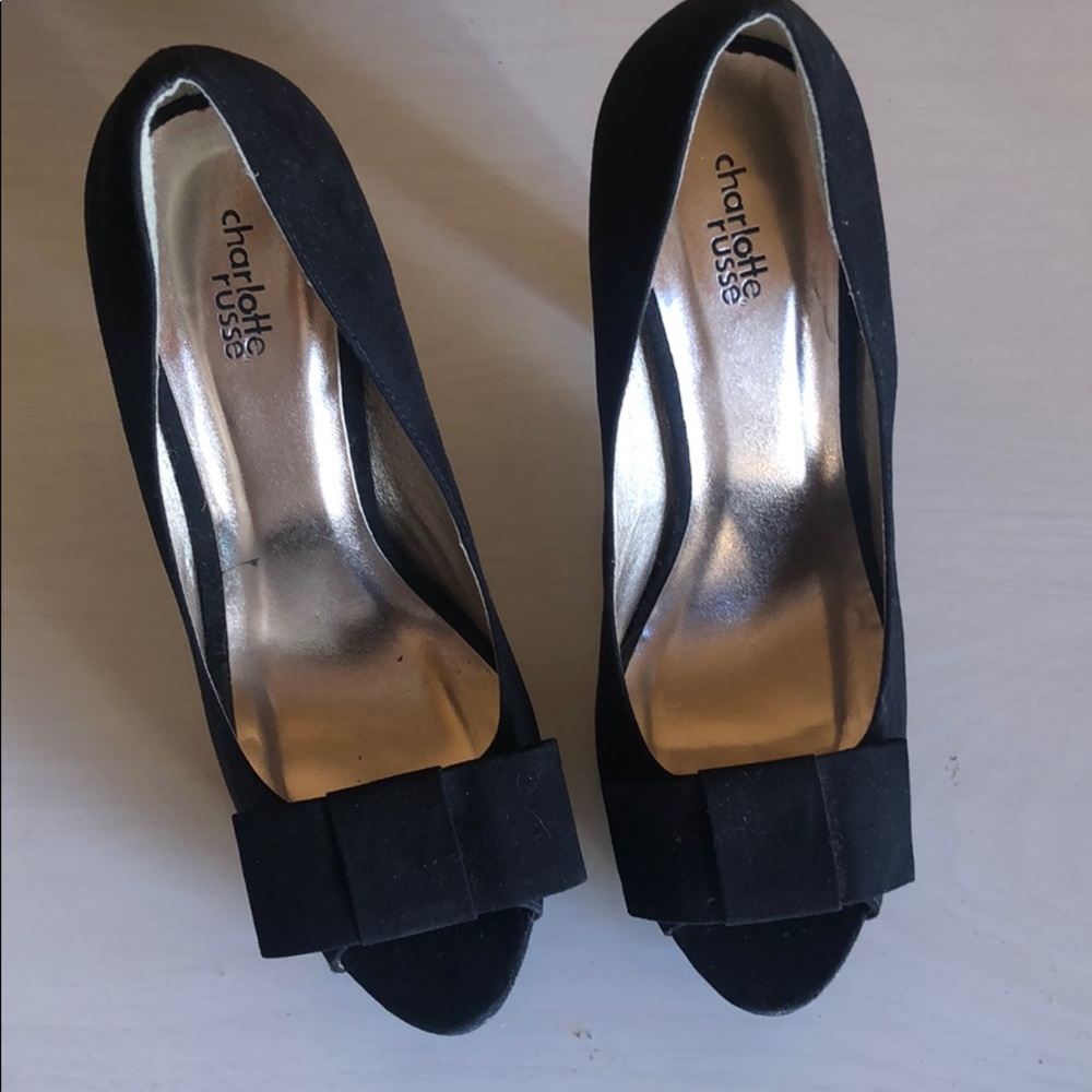 Charlotte Russe pumps black suede size 10